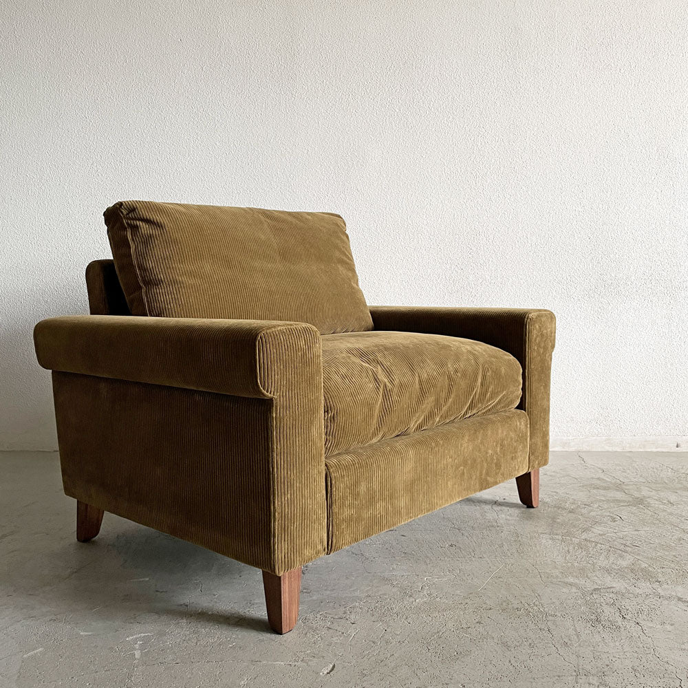 【登戸BASE店】トラックファニチャー TRUCK FURNITURE FKソファ FK SOFA 1.5シーター F-21 グリーンコーデュロイ ウォールナット無垢材 定価￥315,700- 買取させていただきました。