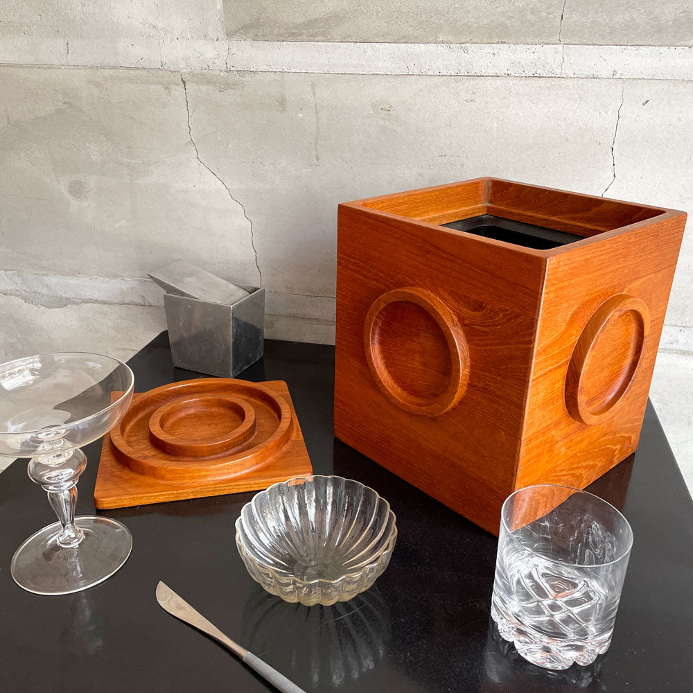 アイスバケット アイスペール チーク無垢材 ダンスク DANSK イェンス・クイストゴー Jens.H.Quistgaard & ジョージジェンセン Georg Jensen ヘニング コッペル ビンテージ 北欧食器 希少～こだわり酒いつ何時でも～