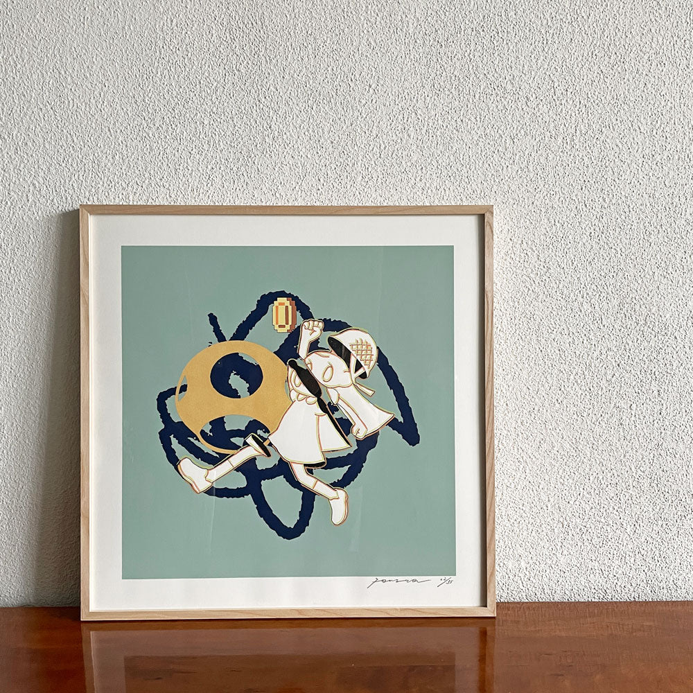 【登戸BASE店】タカハシマホ Maho Takahashi スライス Slice マッシュルーム戦争 シルクスクリーン 62×62cm 額装品 箱付 22/35 サイン入り 買取させていただきました。