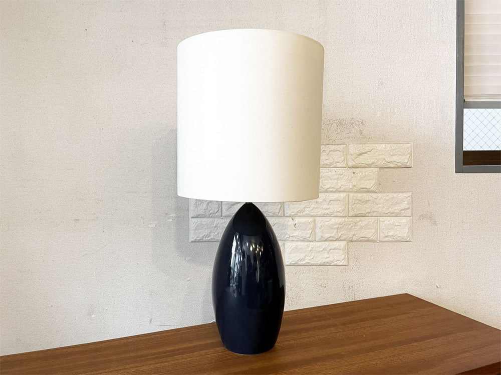 イデー IDEE 布シェード × 陶製ベース テーブルライト ネイビー H63cm ナチュラルモダン 廃番  中古品  買い取りしました。