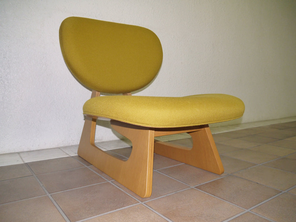 天童木工 Tendo 低座椅子 Low Chair マスタード 状態良好 定価￥81,400- 長大作 Daisaku Cho デザイン 座椅子 ラウンジチェア カウチ 一人掛けソファ ローチェア ロングライフデザイン Gマーク グッドデザイン賞受賞 ジャパニーズモダン 買い取りしました。