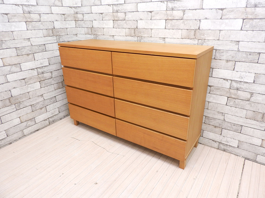 無印良品 MUJI タモ材 ワイドチェスト 2列4段 ナチュラル 廃番 中古品 買い取りしました。