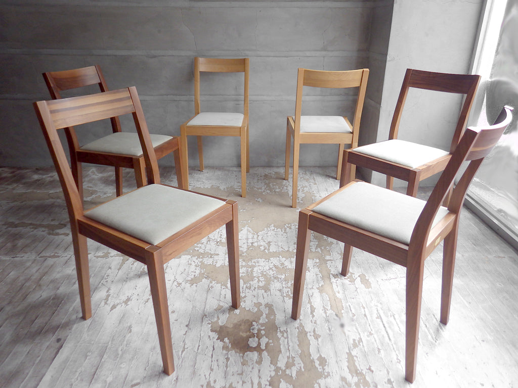 無印良品 MUJI オーク材 ファブリック ダイニングチェア 2脚セット ウォールナット ダイニングチェア 2脚セット×2  中古品 買い取りしました。