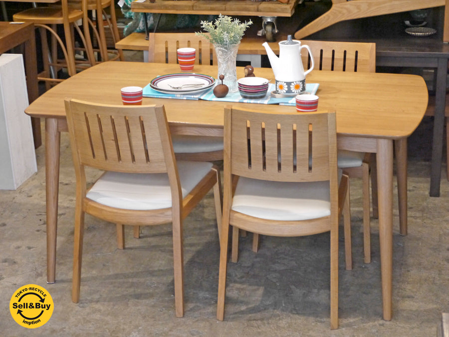 IDC 大塚家具 OTSUKA シネマ オーク無垢材 ダイニングテーブル & チェア ～軽やかなオーク無垢家具～ 【 買取と販売とレンタルのお店 】