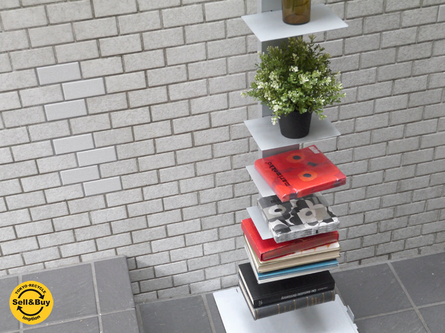 シンテシ SINTESI サピエンスブックタワー 10段 グレー ブルーノ・レイナルディ タワー型シェルフ イタリア 本棚 ～姿を消す積層型シェルフ～ 【 買取と販売とレンタルのお店 】