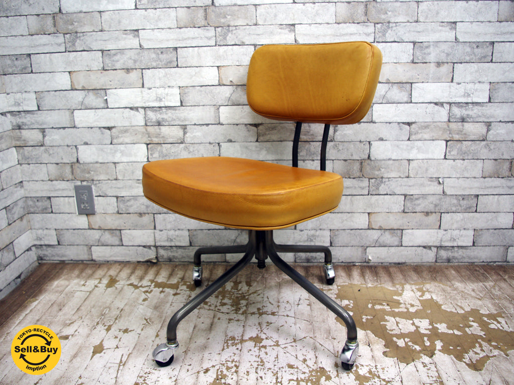 トラックファニチャー TRUCK FURNITURE デスクワークチェア DESKWORK CHAIR 本革 スチールフレーム スタッズ インダストリアル 中古品 買い取りしました。