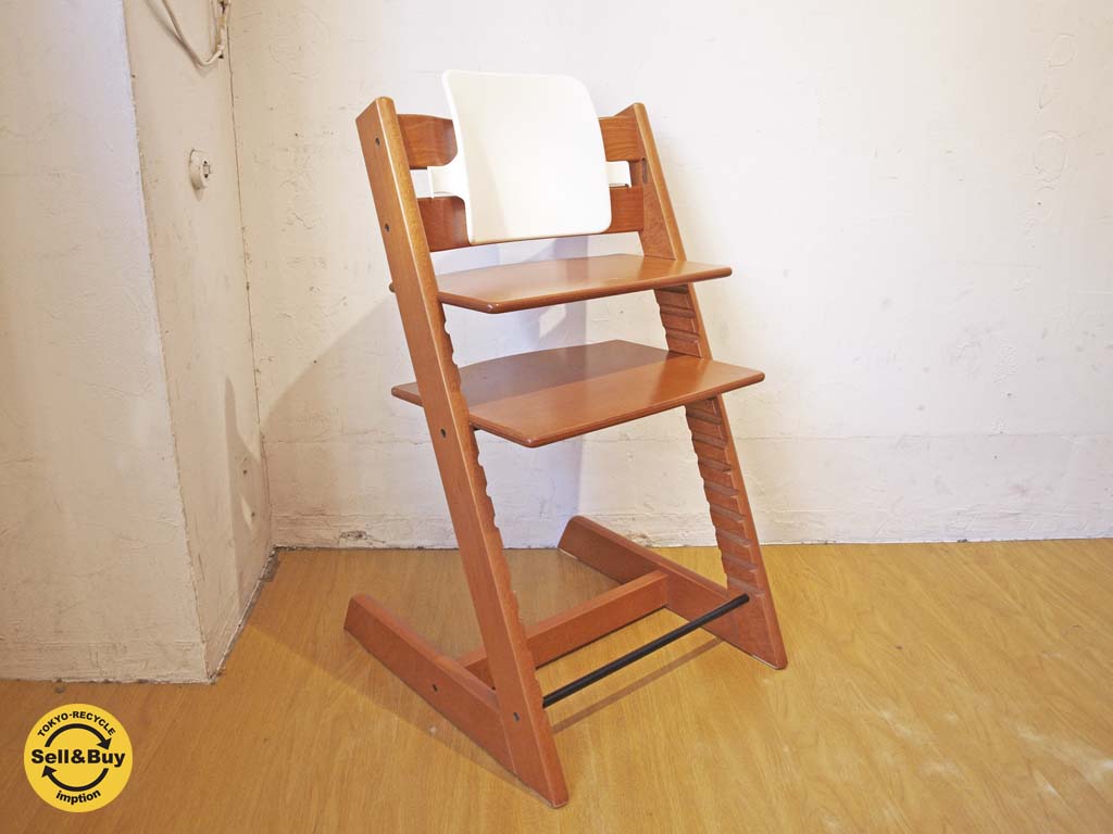 ストッケ STOKKE トリップトラップ TRIPP TRAPP 新型初期 チェリー ベビーチェア 背もたれガード付 中古品 買い取りしました。