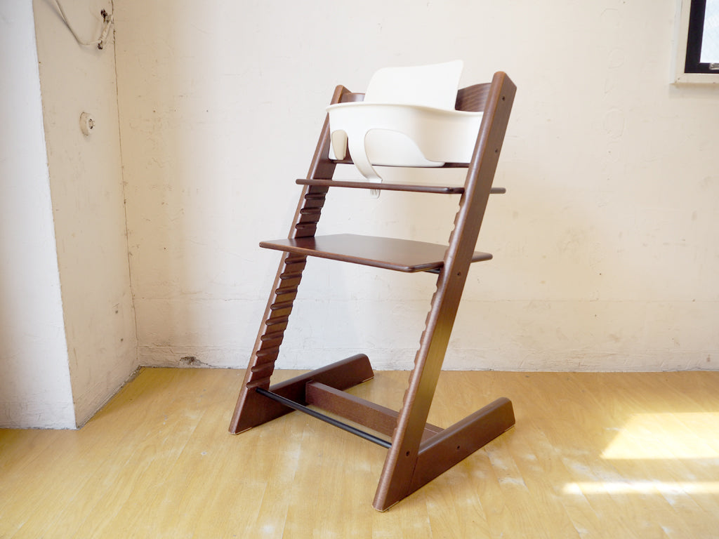 ストッケ STOKKE トリップトラップ TRIPP TRAPP 新型初期 ブラウン ベビーチェア 背もたれ&プラスチックガード付 中古品 買い取りしました。