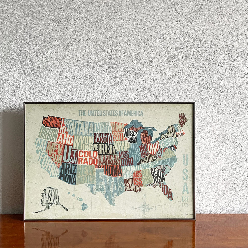 【登戸BASE店】マイケル・ミュラン Michael Mullan キャンバスアート USA Modern Blue アートプリント 90×62cm スチールフレーム 額装品 買取させていただきました。