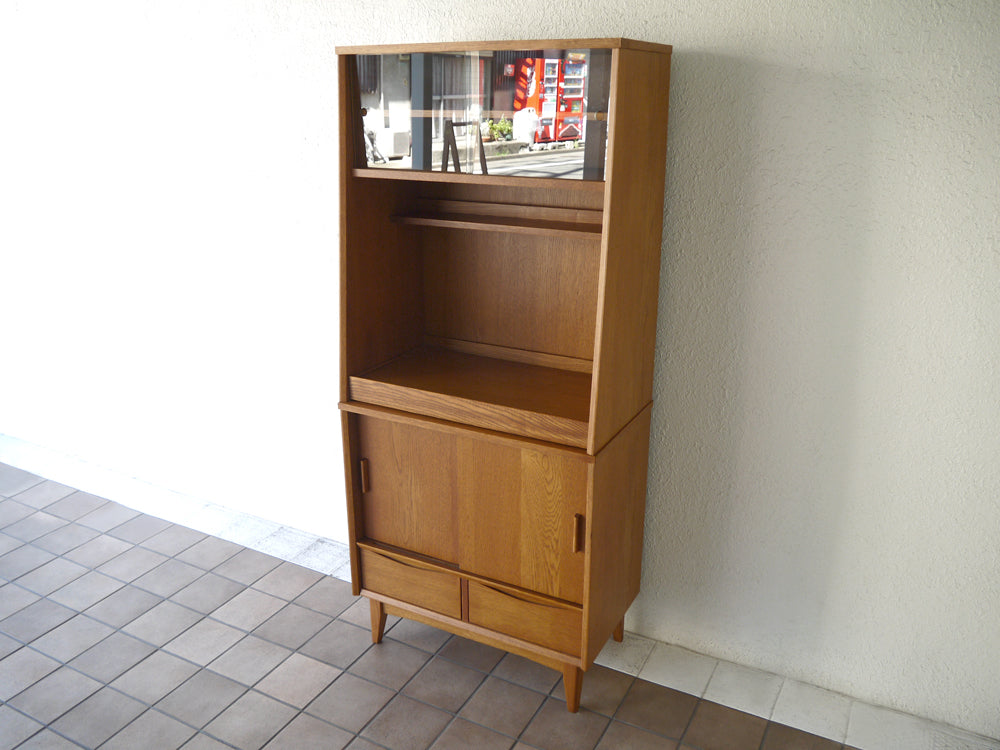 ウニコ unico シグネ SIGNE キッチンボード オープンタイプ W805 オーク材 BR色 ブラウン 現行・人気シリーズ スライドワークトップ & 立脚付き 廃盤モデル 定価￥127,740- ～ 北欧ビンテージテイストの機能的な大容量モデル!! ～