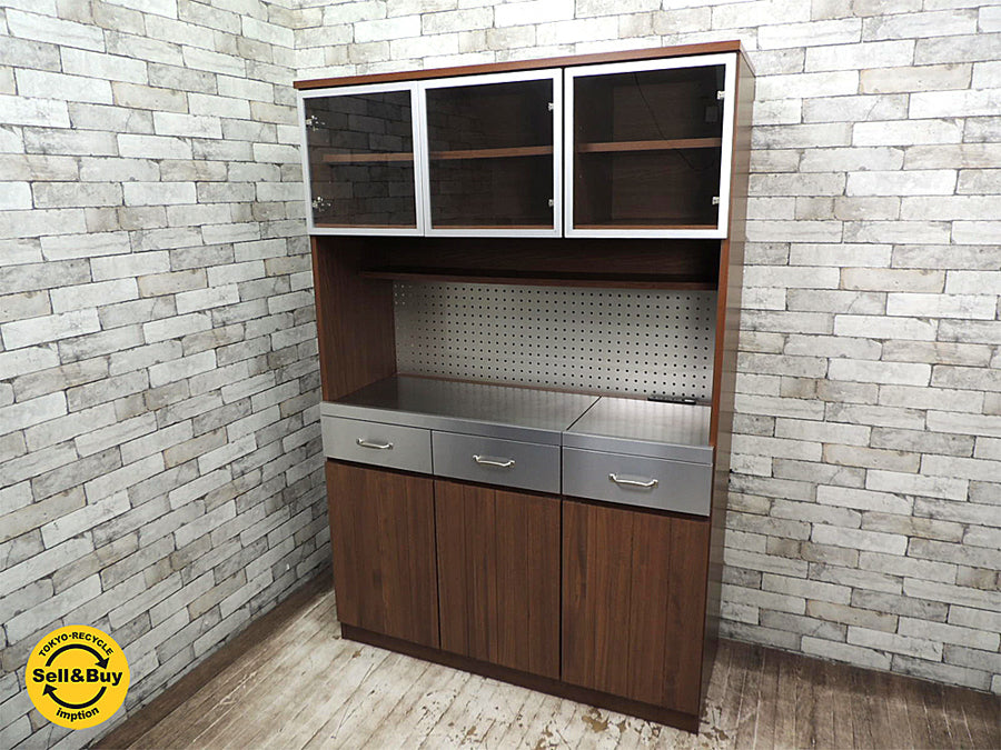 ウニコ unico ストラーダ STRADA キッチンボード W1200 扉仕様 （ カップボード 食器棚 レンジボード ） 定価￥153,360- ! ナチュラルモダン スタイリッシュ アーバンデザイン 買い取りしました。用賀店 出張買取もお任せ下さい。