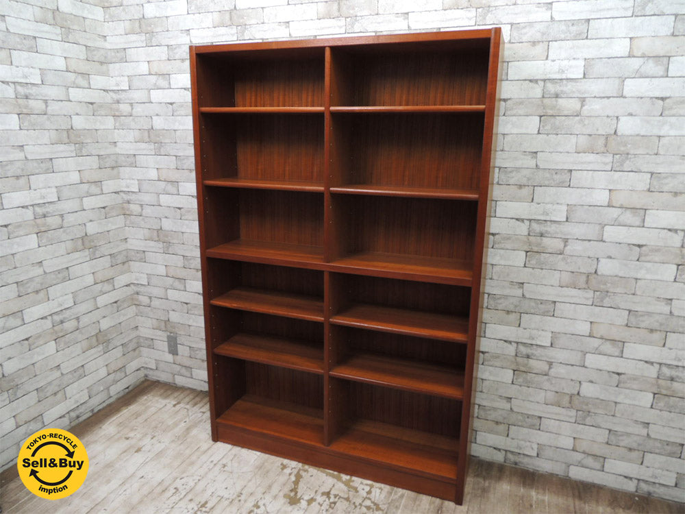 日本のヴィンテージ家具 チーク材 ブックシェルフ 本棚 北欧スタイル W120  中古品 買い取りしました。祖師ヶ谷大蔵店 出張買取もお任せ下さい。
