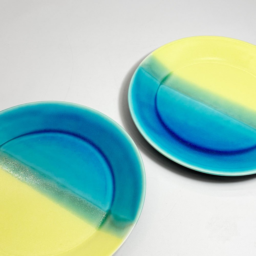【下北沢店】あわびウェア Awabi ware 二彩7寸平皿 プレート デザートプレート Φ20cm 2枚 買取させていただきました。