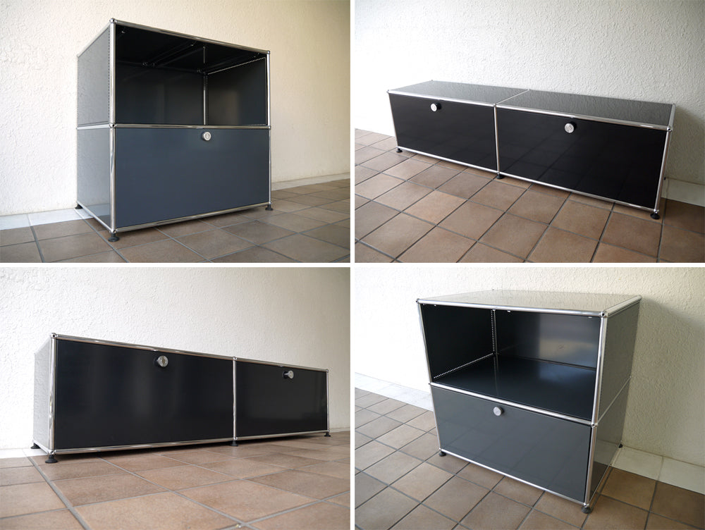 ユーエスエムハラー USMハラー USM Haller 1×2 サイドボード アントラサイト ￥131,258+α 2×1 テレビボード グラファイトブラック ￥131,678 キャビネット シェルフ ラック オフィス家具 MoMA パーマネントコレクション スイス製 システムストレージ×2種 買い取りしました。