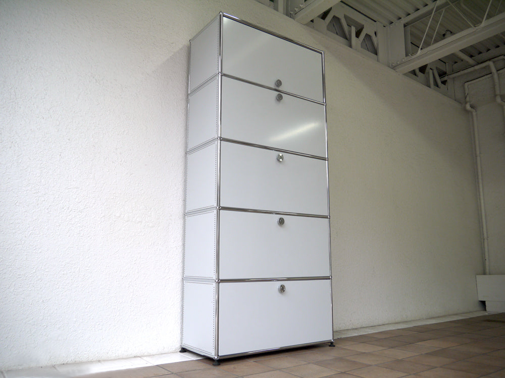 ユーエスエム ハラーシステム USM Modular Furniture ユニット1×5ステージ キャビネット シェルフ W786 ライトグレー 定価￥366,249+α 本棚 オフィス家具 店舗什器 ラック ～ MoMA 永久所蔵品としても名高いデザイン&機能共に優れたシステムストレージ！ ～