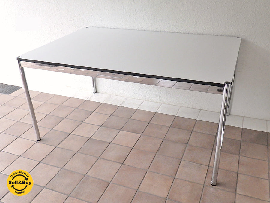 ユーエスエム モジュラーファニチャー USM Modular Furniture USMテーブル ホワイトラミネート天板 W1500 ミーティングテーブル デスク ダイニングテーブル オフィス家具 店舗什器 MoMA永久収蔵品 買い取りしました。 用賀店 出張買取もお任せ下さい。
