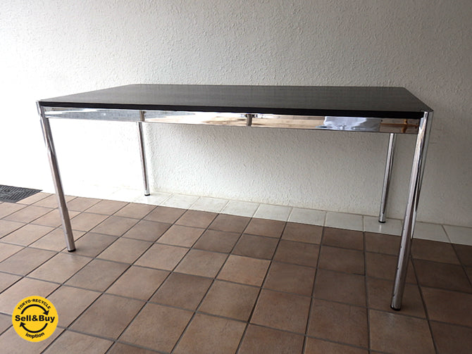 ユーエスエム モジュラーファニチャー USM Modular Furniture USMテーブル ブラックオーク天板 W1500 ミーティングテーブル デスク ダイニングテーブル オフィス家具 店舗什器 MoMA永久収蔵品 買い取りしました。 用賀店 出張買取もお任せ下さい。