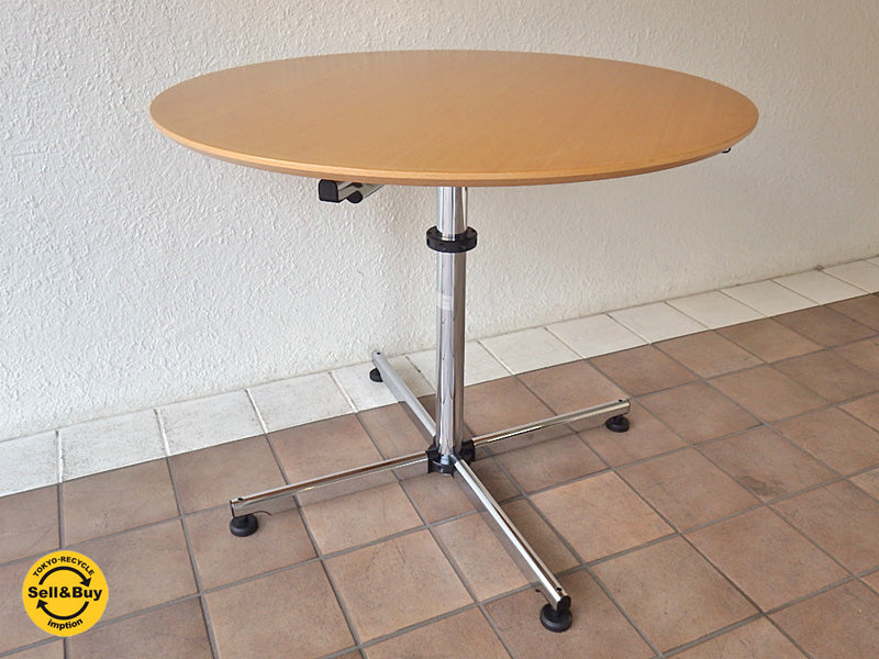 ユーエスエム モジュラーファニチャー USM Modular Furniture USMキトステーブル USM KITOS Table ラウンドトップ 円形 ナチュラル ビーチ ミーティングテーブル カフェテーブル ダイニングテーブル オフィス家具 店舗什器 買い取りしました。用賀店 出張買取もお任せ下さい。