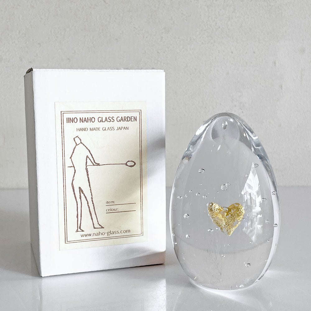 【自由が丘店】イイノナホ iino naho ハート Heart ペーパーウエイト ガラスオブジェ 箱付き 置物 現代作家 ガラス作家 買取させていただきました。