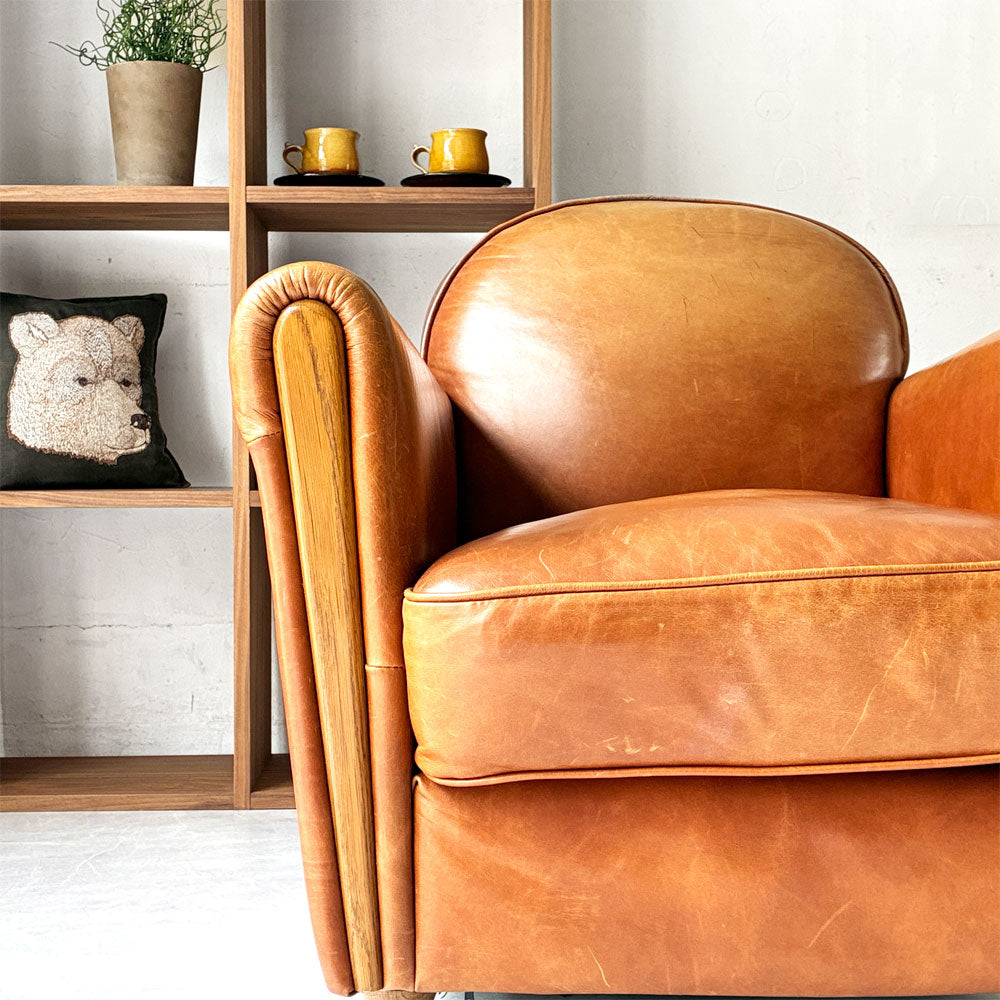 アクメファニチャー ACME Furniture オーククラブチェア OAKS CLUB CHAIR ラウンジチェア 1Pソファ スムースレザー 本革 オーク材～以外と親しみやすい大御所