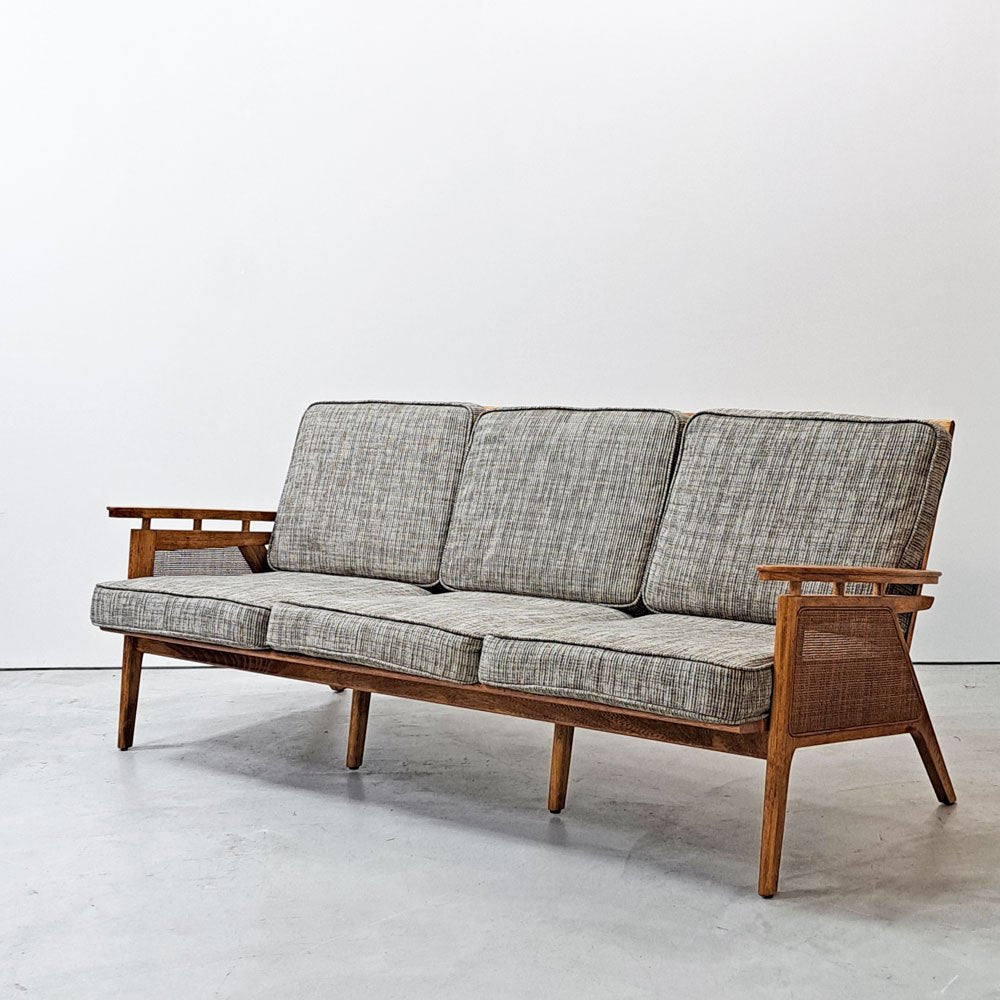 【祖師ヶ谷大蔵店】アクメファニチャー ACME Furniture ウィッカー WICKER SOFA 3P 3人掛け ソファ ハックベリー ラタン ファブリック 西海岸スタイル 買取させていただきました。