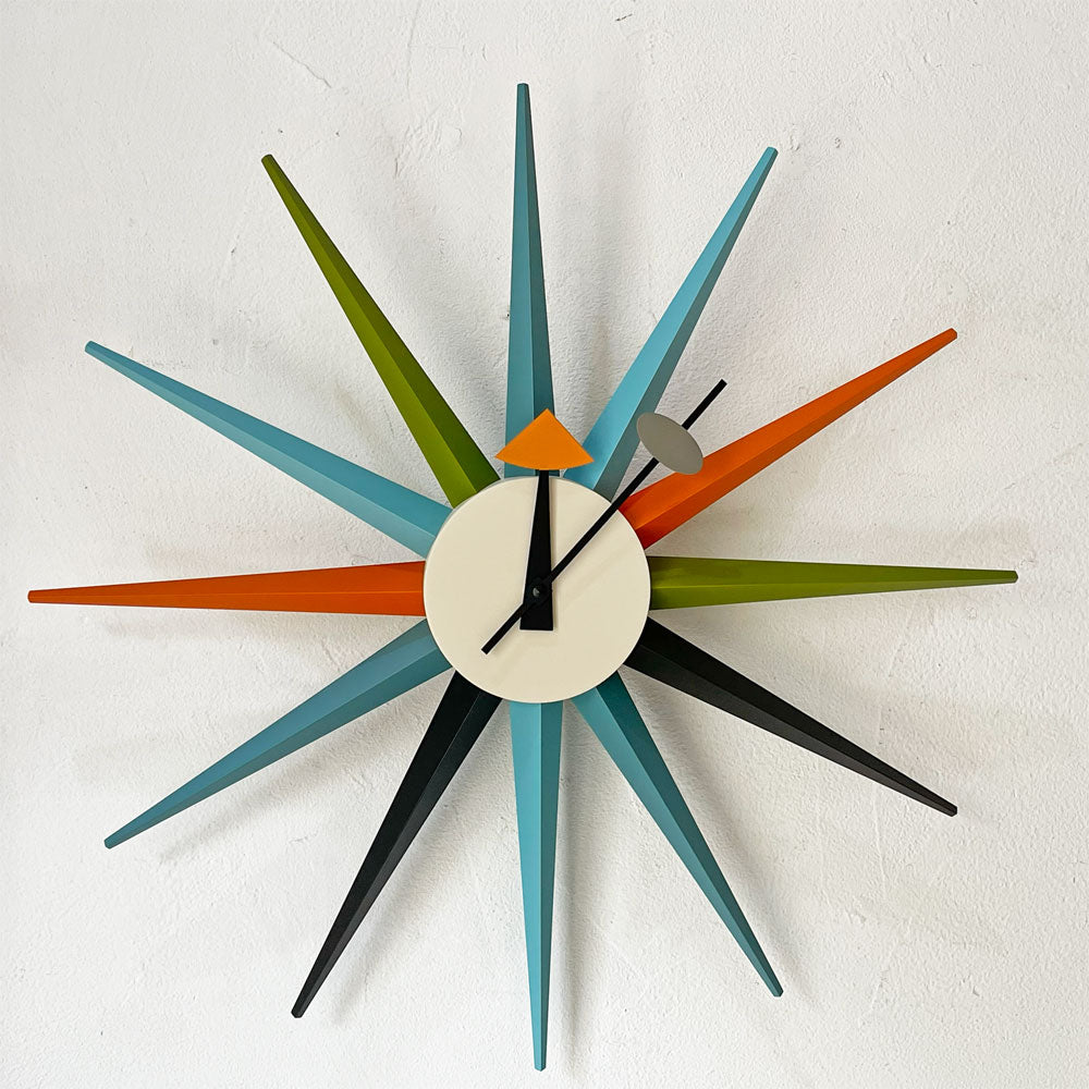 ヴィトラ Vitra ジョージネルソン George Nelson サンバースト Sunburst Clock 壁掛け時計 ウォールクロック マルチカラー ミッドセンチュリー 箱付き 新品未使用～部屋のシンボルとなる名作クロック～