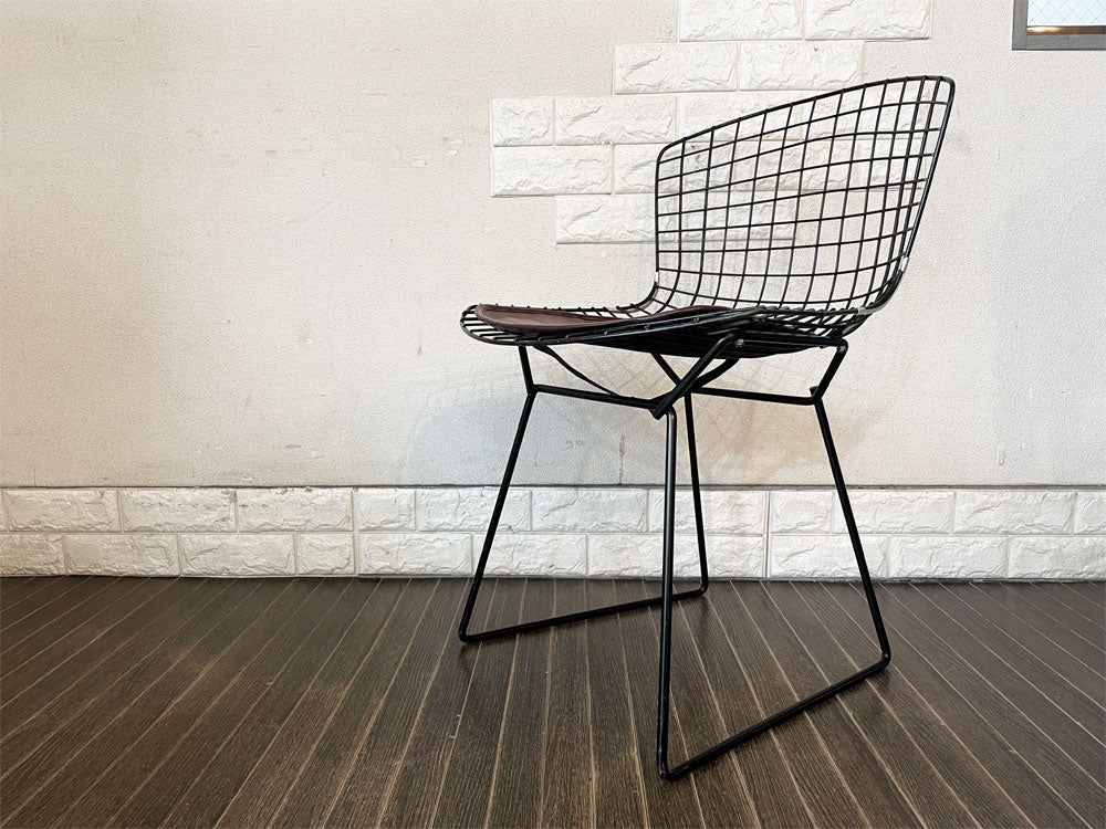 ノル Knoll 420 サイドチェア ワイヤーチェア ブラック シートパッド付 ハリー・ベルトイア ミッドセンチュリー ビンテージ  中古品  買い取りしました。
