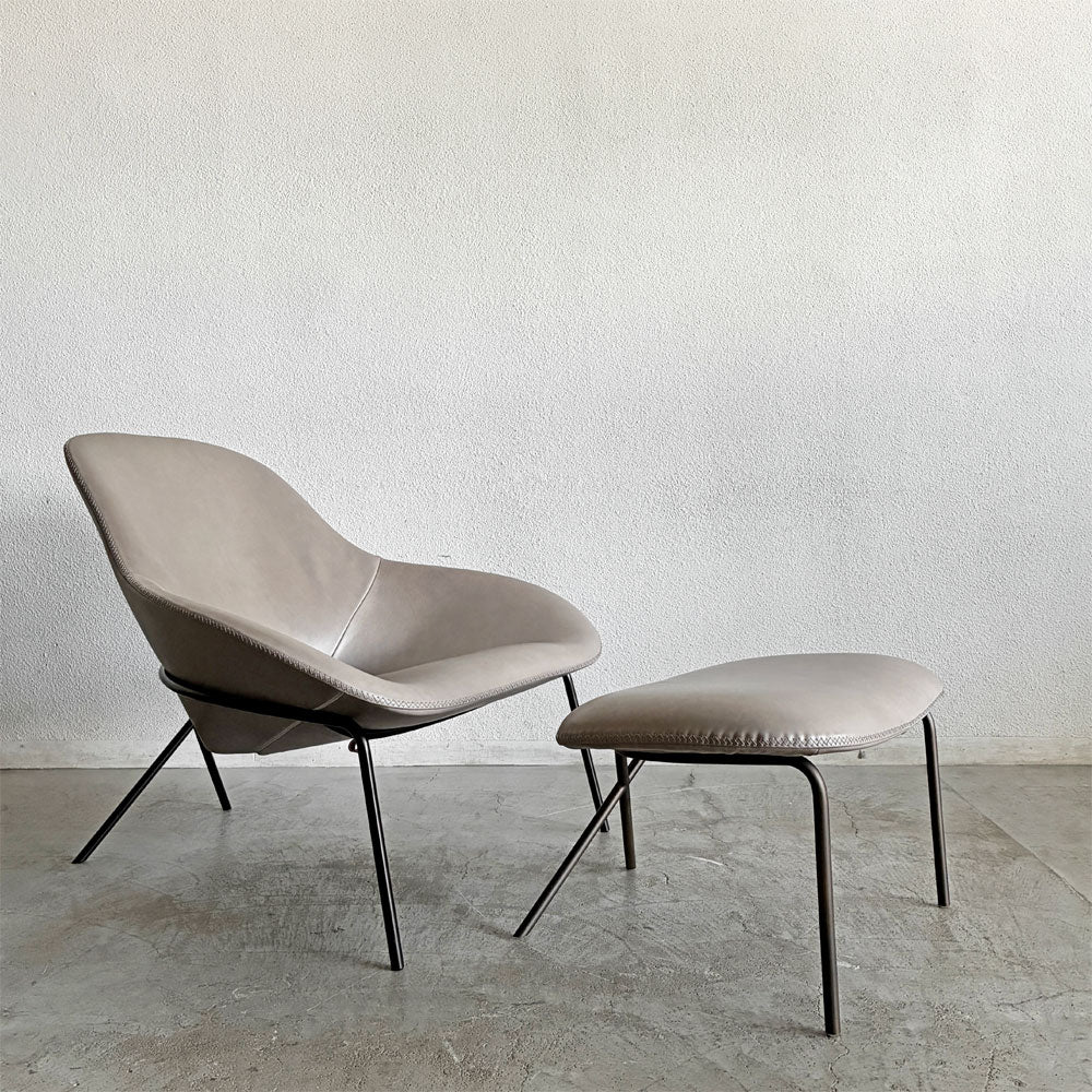 【登戸BASE店】ザ・コンランショップ THE CONRAN SHOP クロスレッグ CROSS LEG ラウンジチェア＆オットマン 本革 グレー系レザー マグナス・ロング イギリス 買取させていただきました。