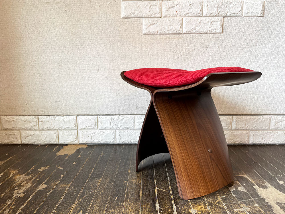 天童木工 TENDO バタフライスツール ローズウッド クッション付 レッド 柳宗理 MoMA ジャパニーズモダン 定価￥66,000-  中古品  買い取りしました。