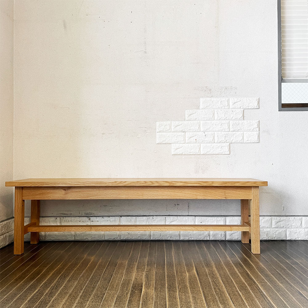 ジンゴロウ Jingoro 山口和弘 楢材ベンチ BENCH OAK オイル仕上げ W150cm 受注生産品 木工作家 希少  中古品  買い取りしました。