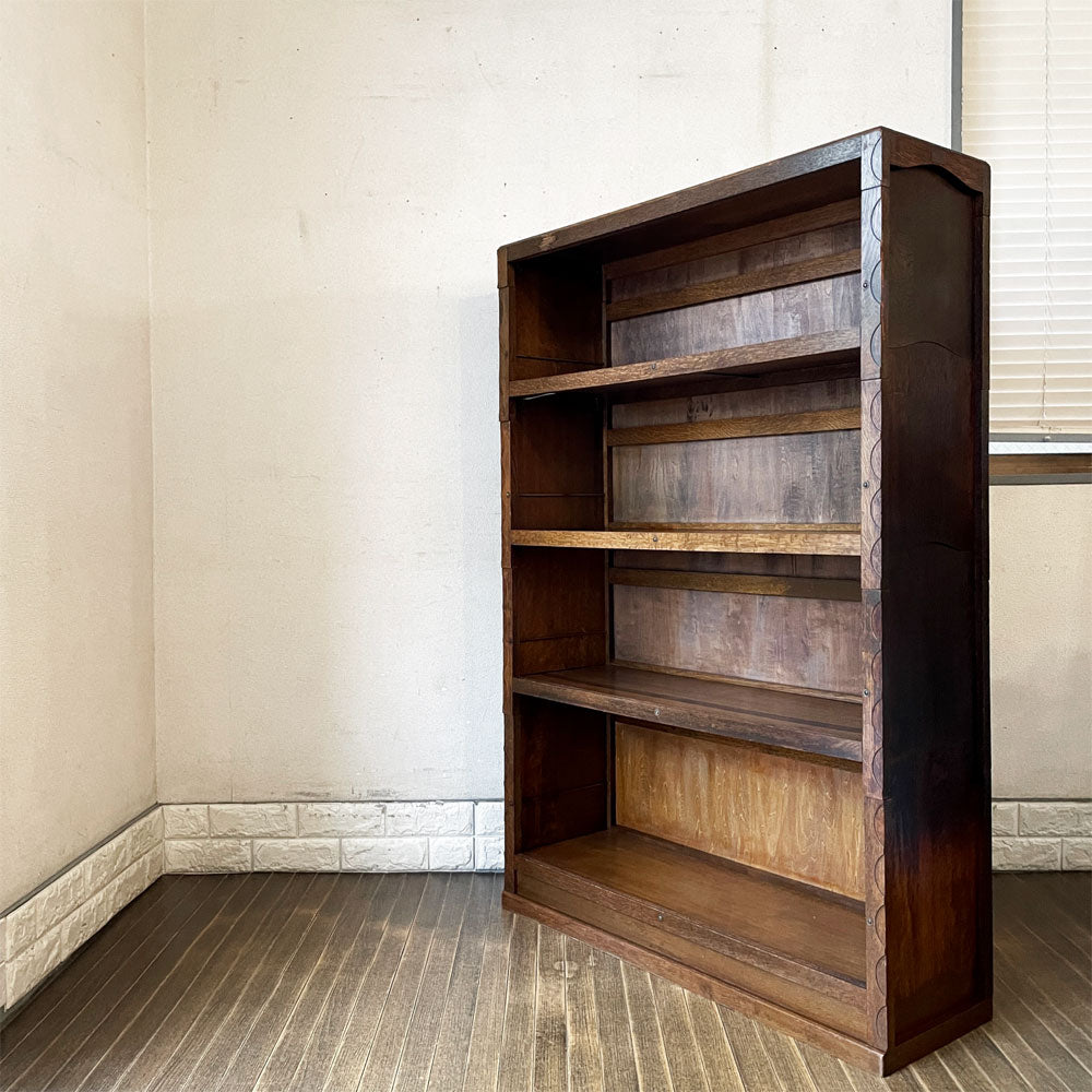 【経堂店】日本楽器会社 ヤマハ YAMAHA 木製 スタッキングシェルフ 本棚 飾り棚 4段 W91cm ガラス戸欠品 昭和レトロ ジャパンビンテージ 古家具 買取させていただきました。