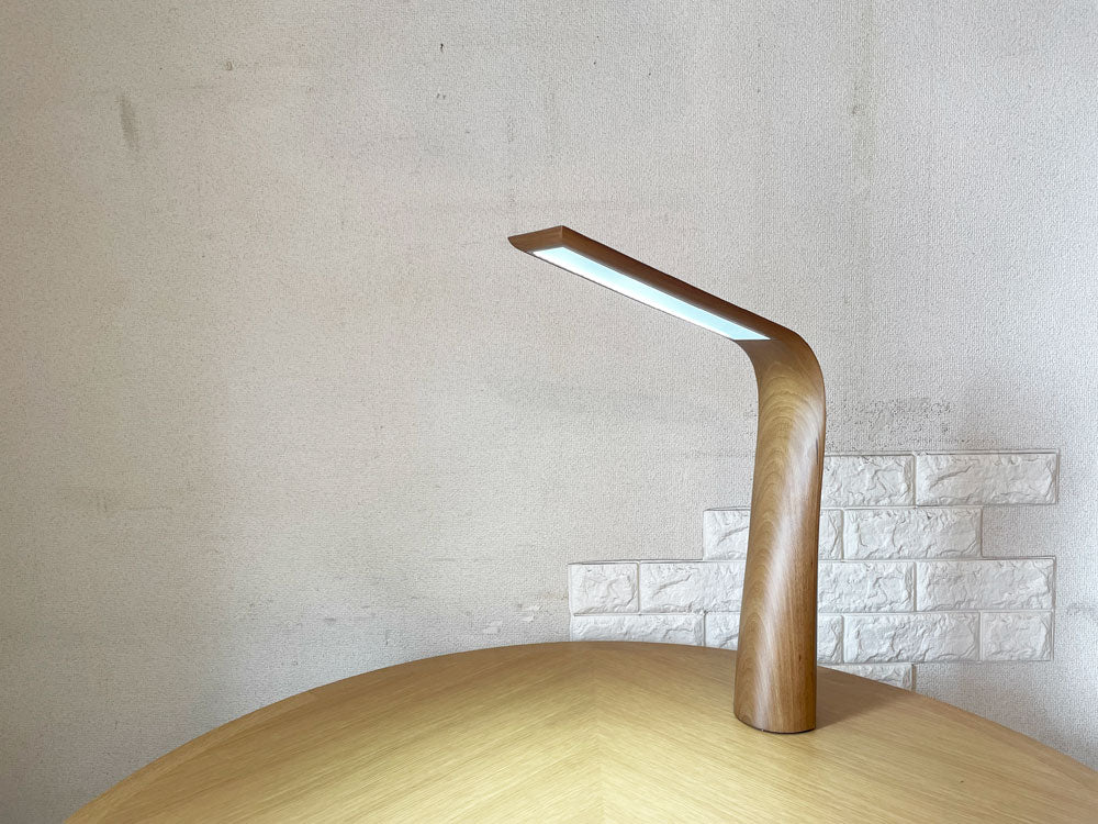 ヤマギワ yamagiwa ムーンバード MOONBIRD タスクライト デスクランプ ナチュラル ビーチ材 LED 2012年製 橋本夕紀夫 定価￥181,500- 廃番 中古品  買い取りしました。