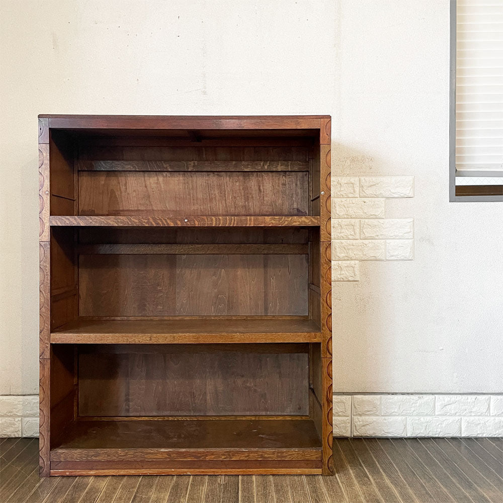 【経堂店】日本楽器会社 ヤマハ YAMAHA 木製 スタッキングシェルフ 本棚 飾り棚 3段 W91cm ガラス戸欠品 昭和レトロ ジャパンビンテージ 古家具 買取させていただきました。