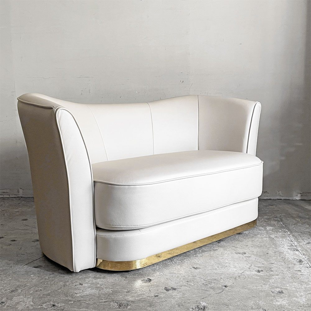 【自由が丘店】フランフラン Francfranc アンクレットソファ ANKLET SOFA 2P 合成皮革 ベージュ 展示美品 買取させていただきました。