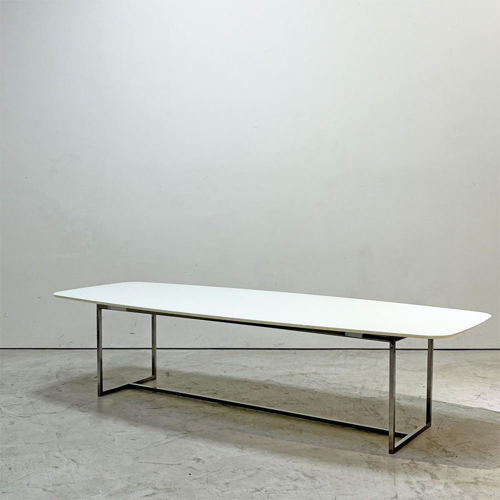 【祖師ヶ谷大蔵店】グラス イタリア GLAS ITALIA ラグナ LAGUNA コーヒーテーブル ガラス天板 ホワイト スチールレッグ W164cm イタリアンモダン 買取させていただきました。