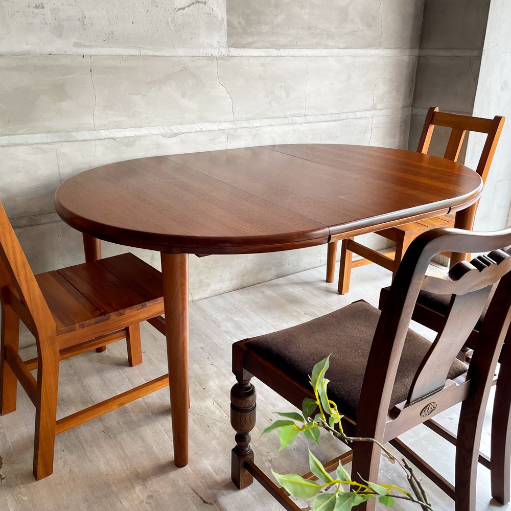 家具蔵 KAGURA ローベル2 LOWBELⅡ エクステンション 伸長式 ダイニングテーブル ウォールナット無垢材 W105-155cm ～ 無垢材と向き合い、使い勝手を考える ～