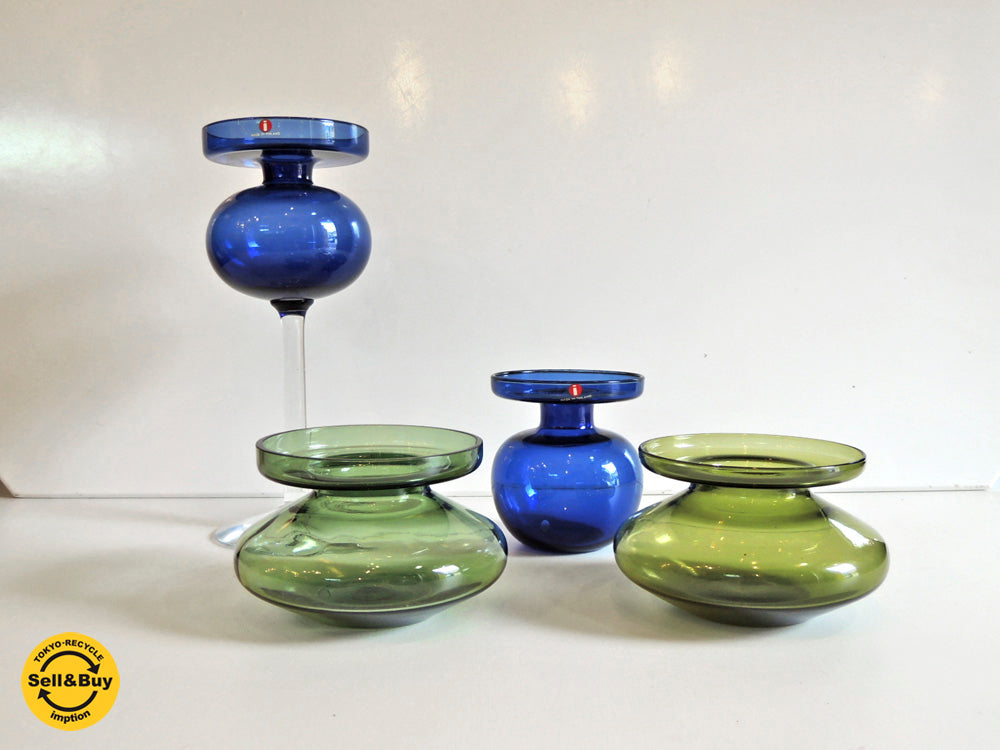 イッタラ iittala キャンドルホルダー エルッキ・ヴェサント Erkki Vesanto ビンテージ ブルー 中古品 買い取りしました。