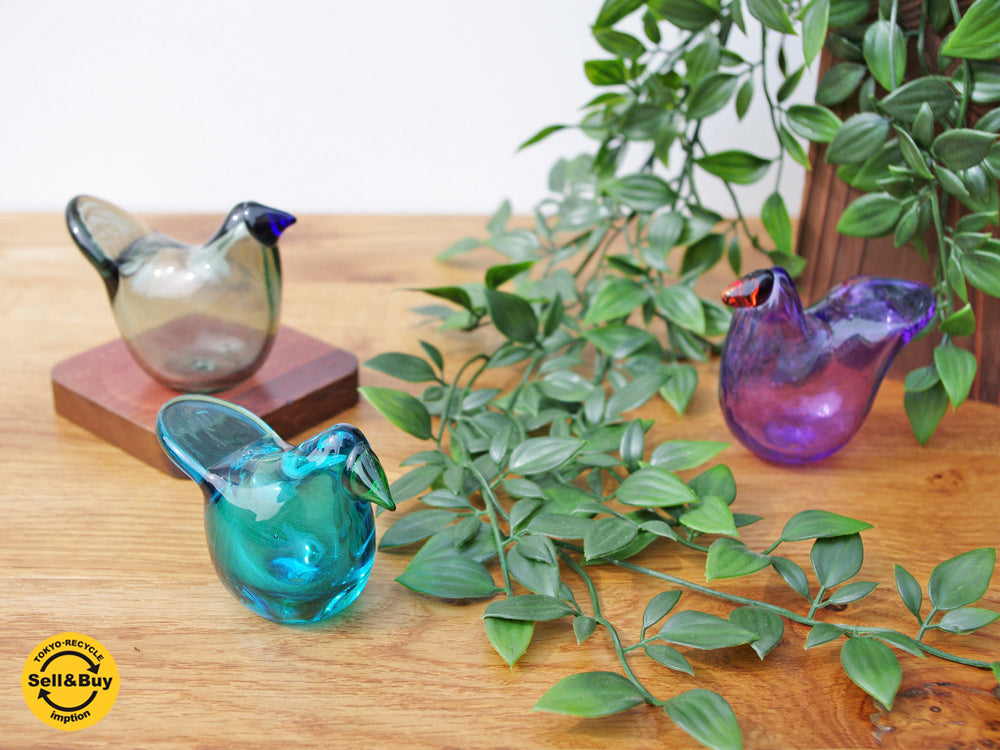 イッタラ iittala シエッポ Sieppo ターコイズブルー×グリーン / グレー×ブルー オイヴァ・トイッカ Oiva Toikka バードコレクション 中古品 買い取りしました。