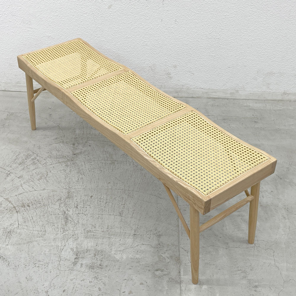 【登戸BASE EC店】ザラ ホーム Zara Home アッシュ材 ラタンシート トリプルシートベンチ Rattan triple seat bench ラタン張替済 買取させていただきました。