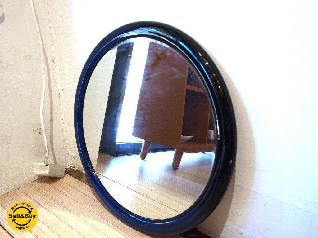 ザラ ホーム ZARA HOME ラウンドウォールミラー Round Wall Mirror Φ65ｃｍ ネイビー ★中古品 買い取りしました。下北沢店 出張買取もお任せ下さい。