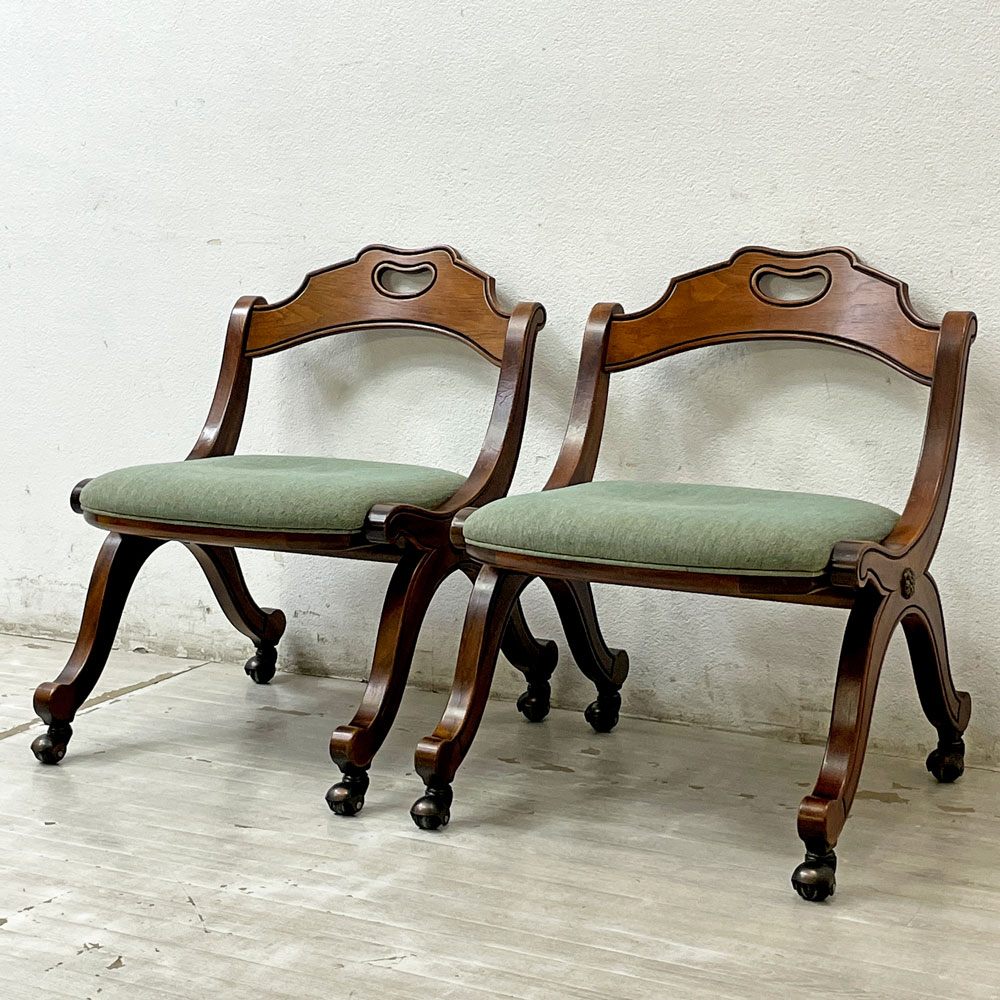 【祖師ヶ谷大蔵店】ドレクセルヘリテイジ DREXEL HERITAGE エスペラント ESPERANTO ダイニングチェア マホガニー材 ファブリック キャスター 米国家具 2脚 買取させていただきました。