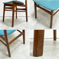 デンマークビンテージ Danish Vintage オーク材 ダイニングチェア ファブリック座面 スカイブルー 北欧家具 ●
