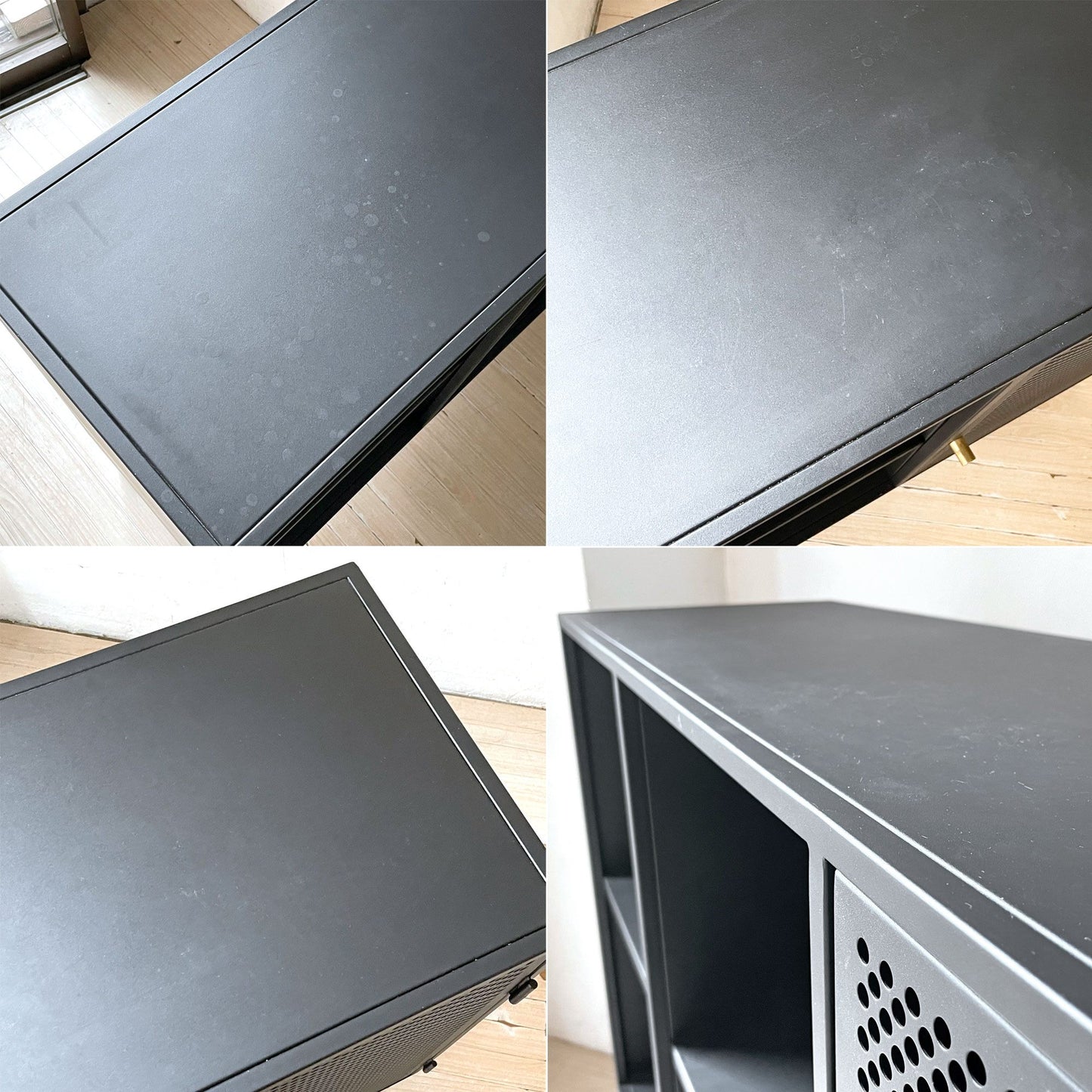 フランフラン Francfranc モダンワークス MODERN WORKS アルバ ワイドキャビネット シェルフ サイドボード スチール製 パンチングメタル ★