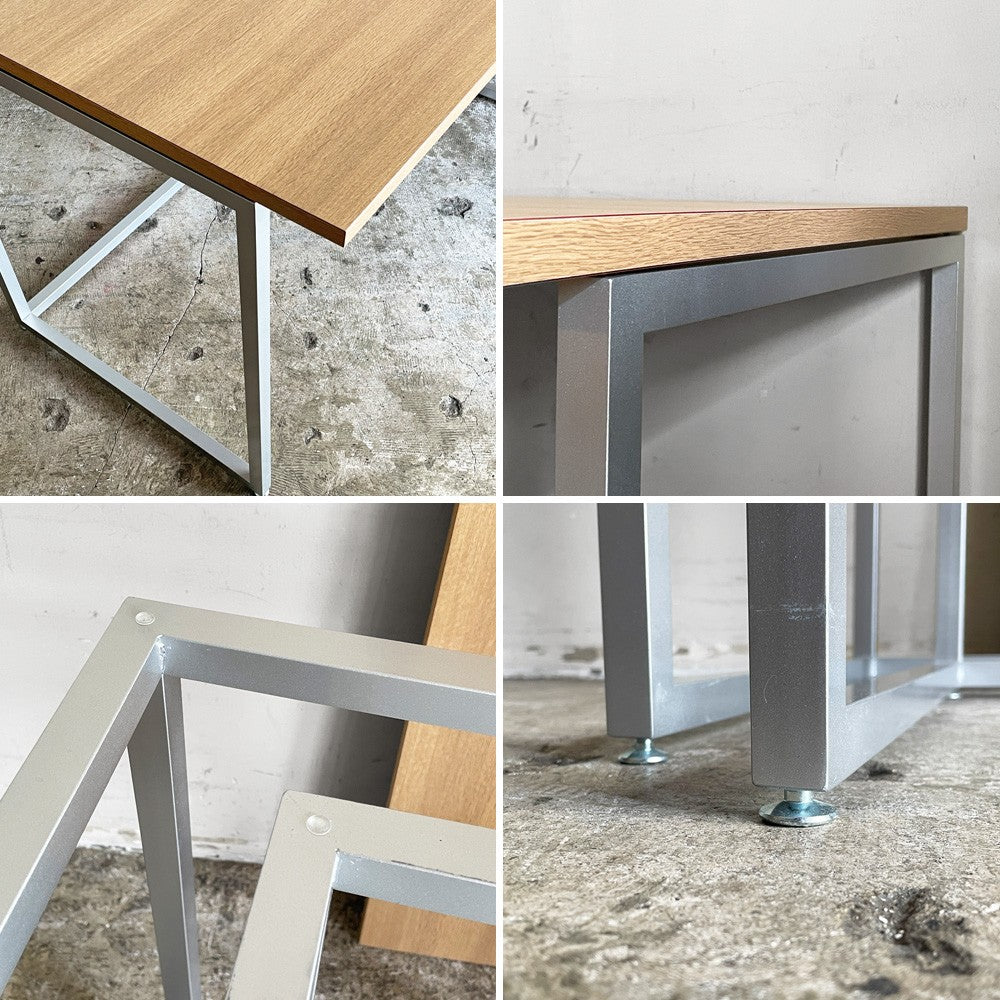ビスレー BISLEY デスクプラン DESK PLAN Lフット ワーキングテーブル デスク オーク メラミン天板 スチール脚 W120cm イギリス ■