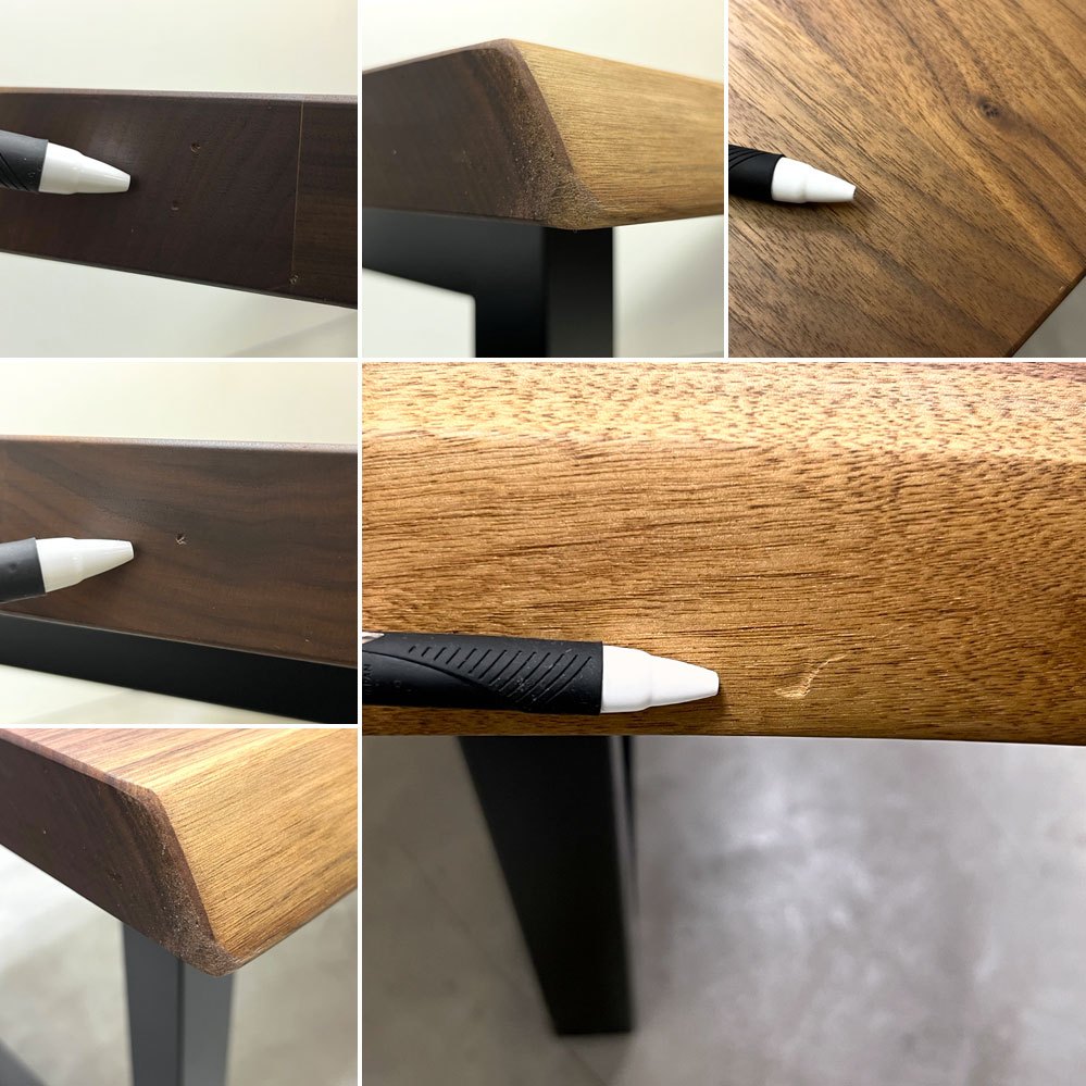 マスターウォール MASTERWAL ワイルドウッド ライブエッジ シック41 WILDWOOD LIVE EDGE THICK41 ダイニングテーブル W200cm ウォールナット無垢材 アカセ木工 ●