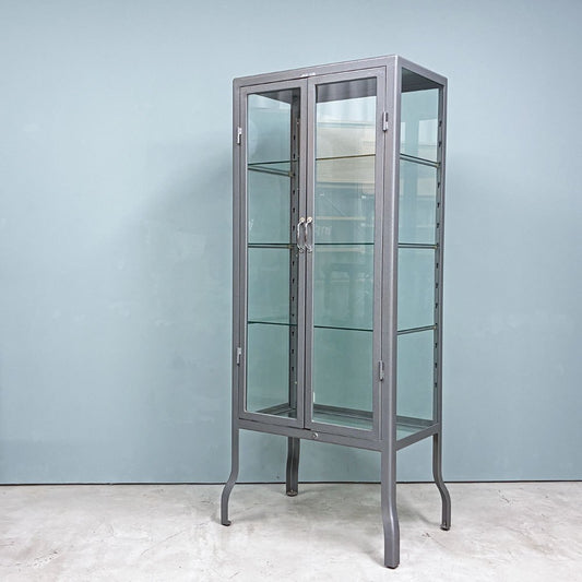 ダルトン DULTON ドクターキャビネット Doctor cabinet L ケビント キュリオケース ディスプレイラック 飾り棚 ガラス スチール 定価￥103,400- 鍵欠品 ◎