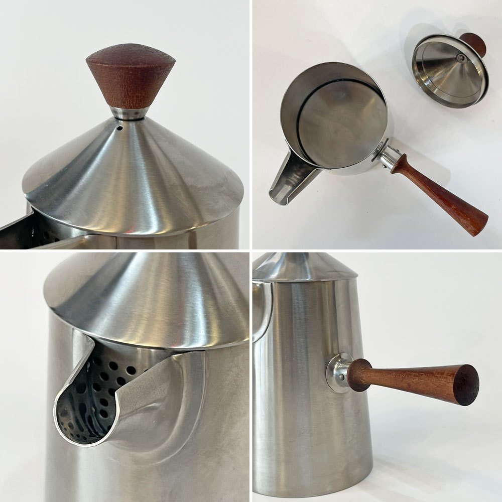 オールドホール Old Hall カムデン CAMDEN カフェオレポット 左右ペア ステンレス × チーク材 ロバート・ウェルチ 英国ビンテージ 旧J&Jウィギン ★