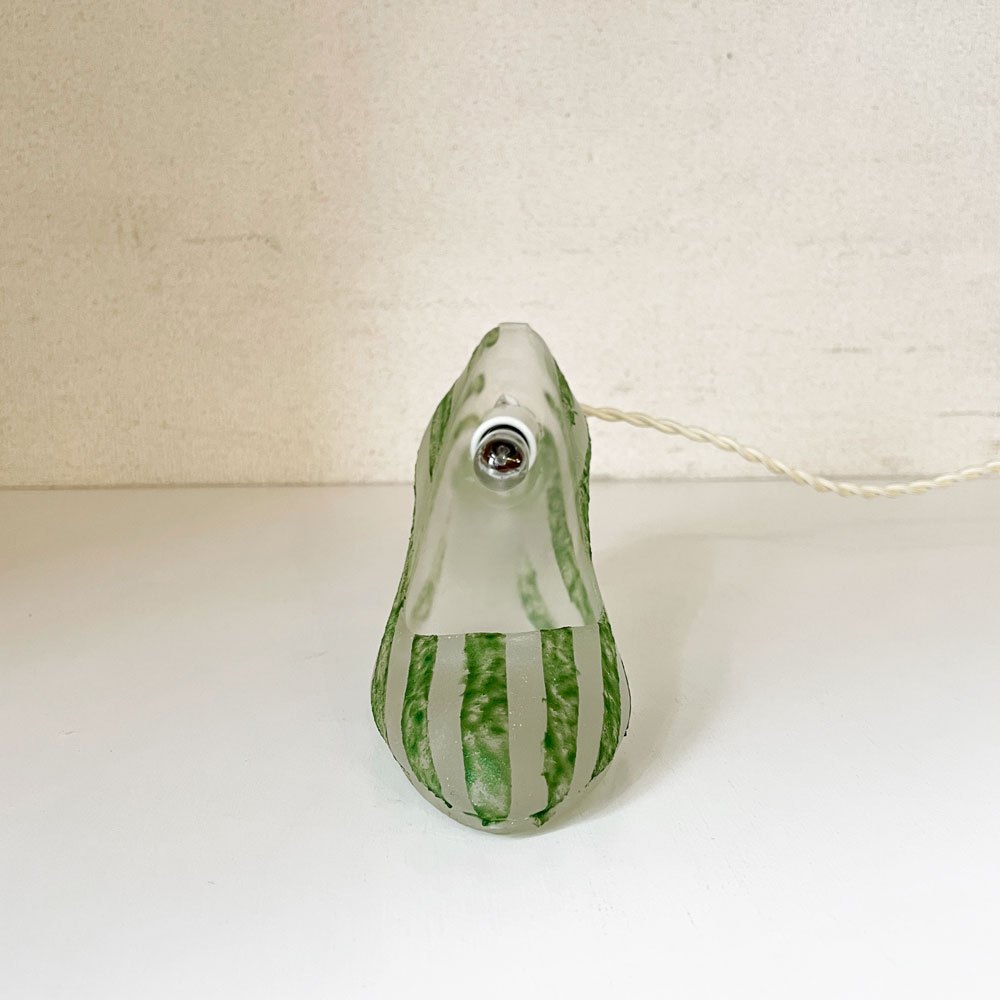 マウントハリ Mt.hari シンデレラシューズランプ CINDERELLA SHOES LAMP スタンドタイプ ガラステーブルライト stripe green 定価￥132,000- ◎