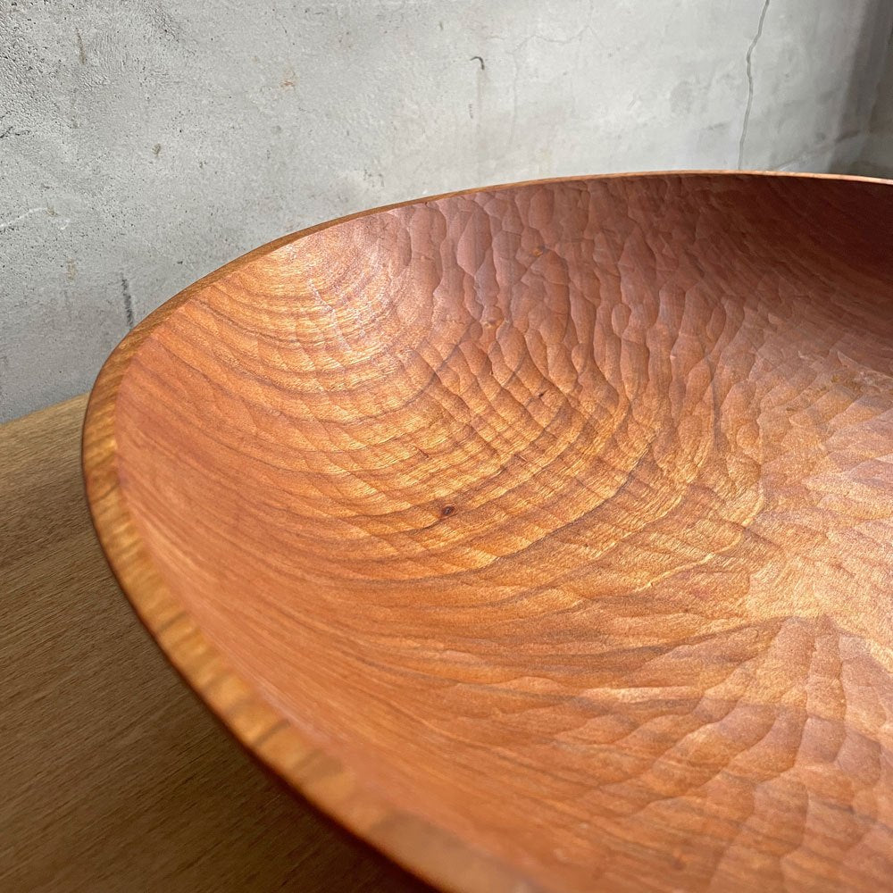 三谷龍二 Ryuji Mitani 山桜 特大ボウル 大鉢 プレート 大皿  木の器 36.5×36.5×9 cm 木工作家 現代作家 希少サイズ ♪