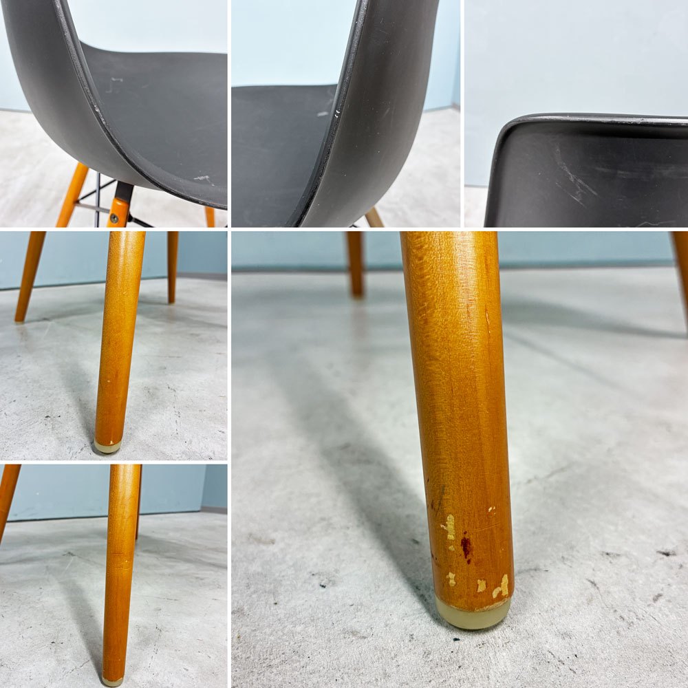 ヴィトラ Vitra サイドシェルチェア ブラック ドゥエルレッグ ポリプロピレン C&R イームズ ミッドセンチュリーモダン ◎